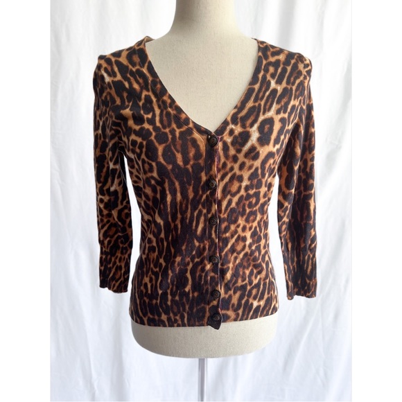 NWT Lucky Brand XS Cheetah/Leopard Print Button-down Shirt - Picture 1 of 5